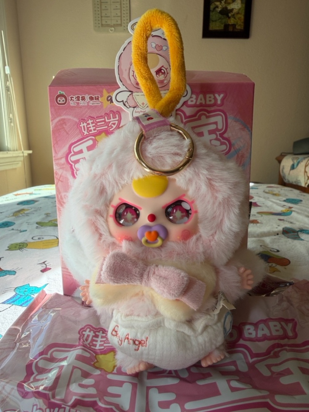 👼🪽👼 BABY THREE GOOD BABY ANGEL WITH RARE EYES  BAG CHARM KEYCHAIN 👼🪽👼 NWT 👼🪽👼 - Picture 2 of 16